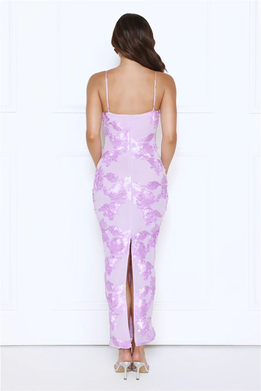 Estelle Mesh Maxi Dress Lilac