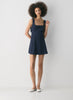 Fit-and-flare micro dress with polka dot pattern