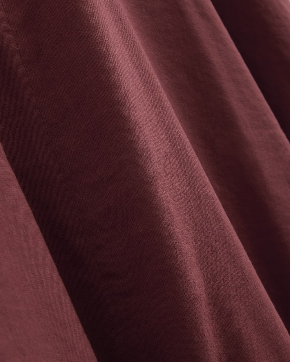 Tie-Neck Dress in Stretch Linen | Henna Red