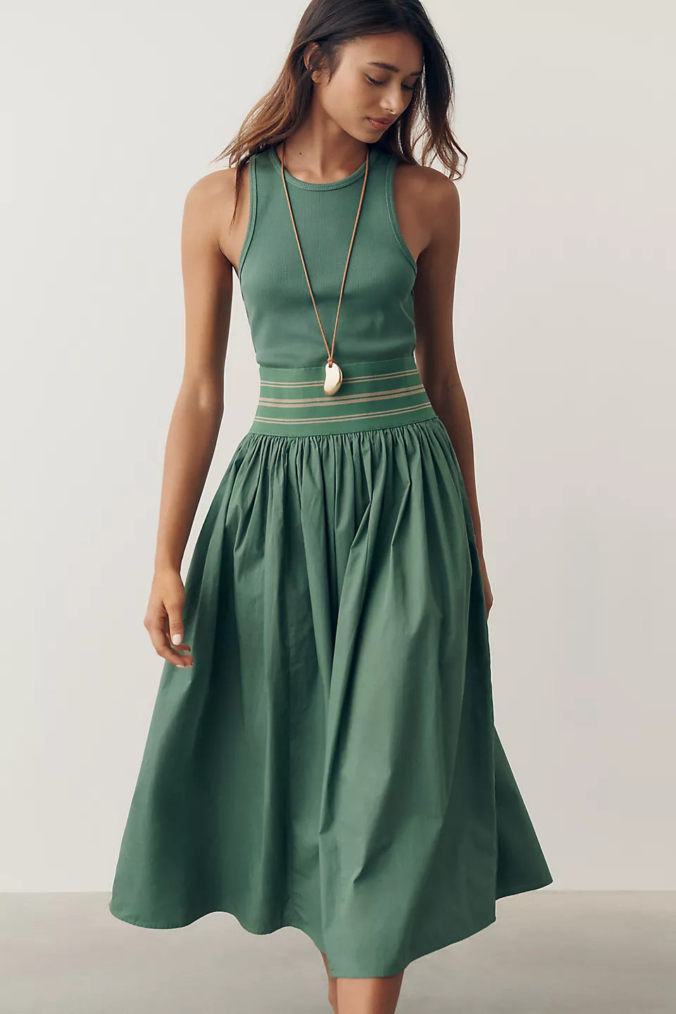 By Anthropologie Banded Twofer Midi Dress