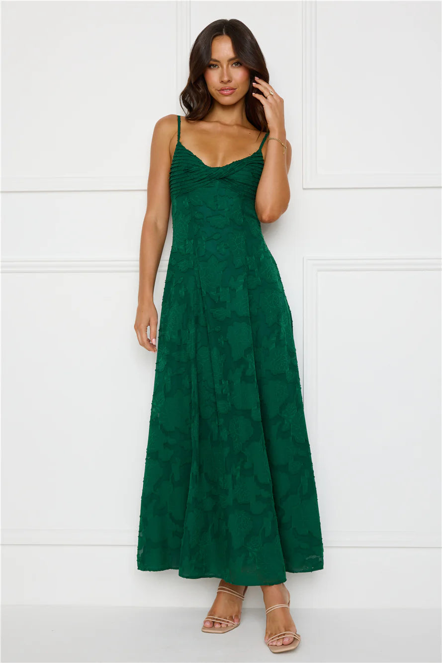 Pine Blossom Maxi Dress Green