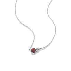Toi et Moi Garnet & White Sapphire Necklace