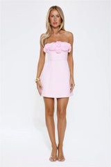 Wild Rose Affair Strapless Mini Dress Pink