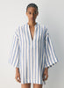 Striped linen mini kaftan dress