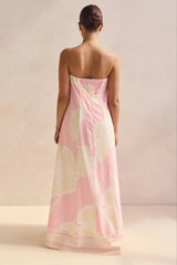 Smocked Printed Tube Maxi Dress