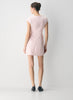 Crepe crewneck mini dress with cap sleeves