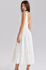white stretch cotton midi sundress