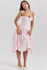ballerina pink twill corset midi dress