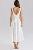 white stretch cotton midi sundress