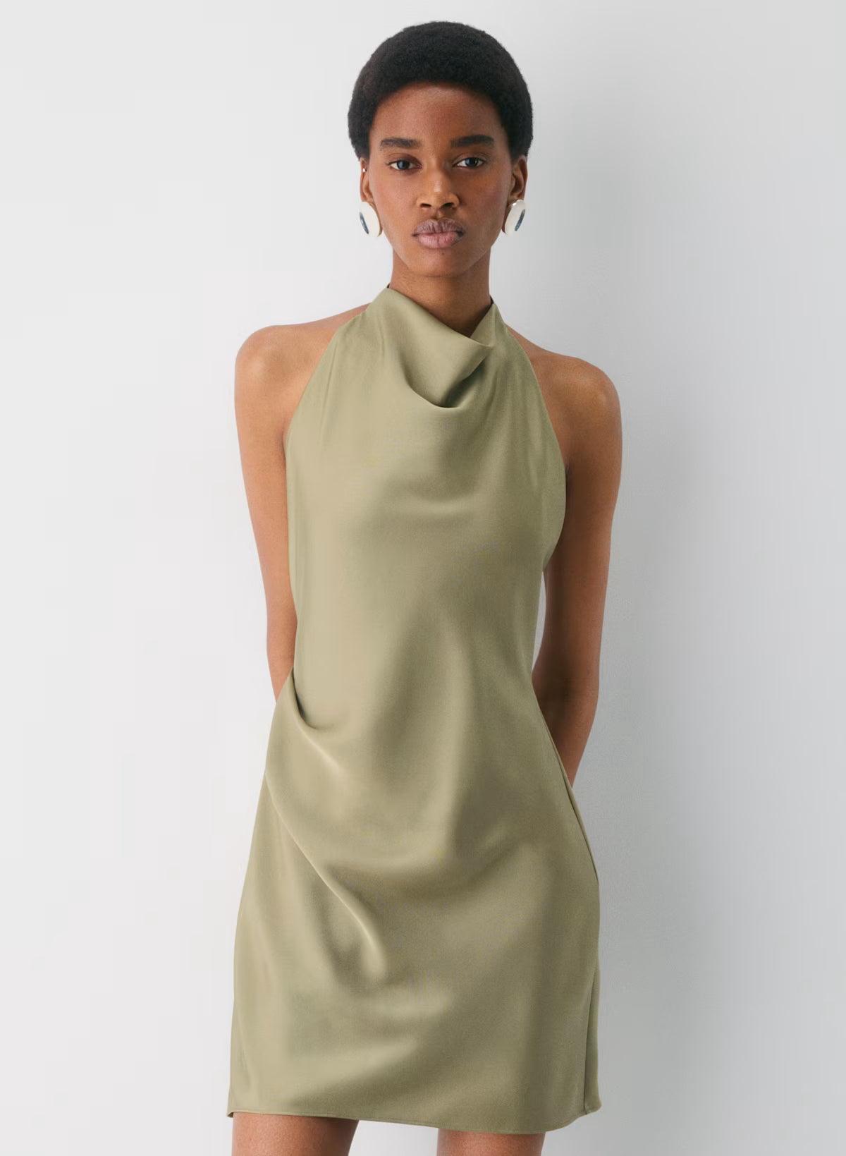 Audience Satin Mini Halter Dress