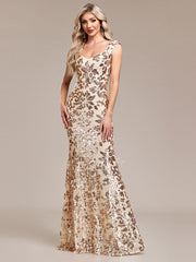 Glamour Robe de Soirée Moulante Longue Gold Dorée Brillante Epaule Couverte