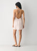 Striped linen micro halter dress