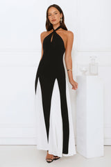 Starry Soirée Halter Maxi Dress Black