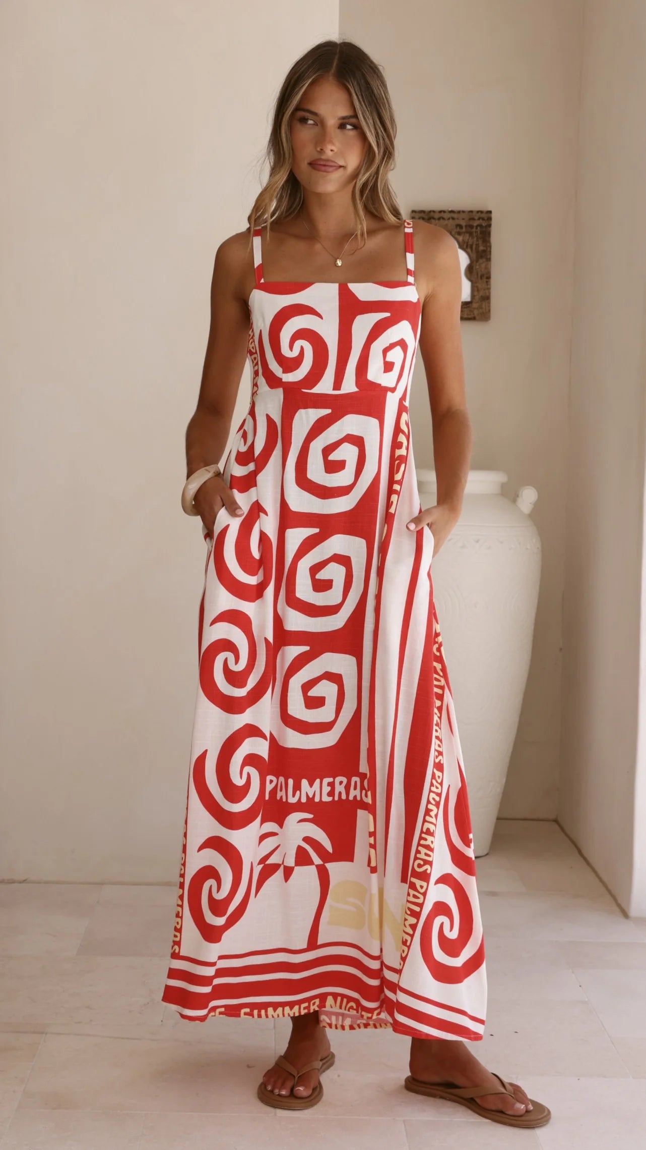 Elaine Maxi Dress - Palmeras Print