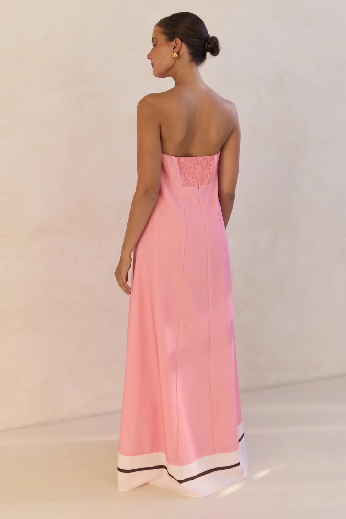 Smocked Printed Tube Maxi Dress