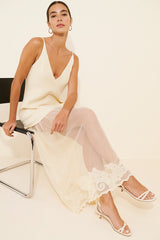 Sleeveless Sheer Linen Maxi Slip Dress