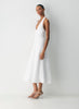 Nightscape Linen Halter Dress