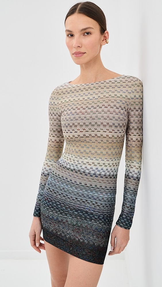 Long Sleeved Dress with Boat Neck