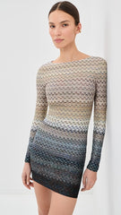 Long Sleeved Dress with Boat Neck