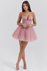 french rose tulle mini dress - sale