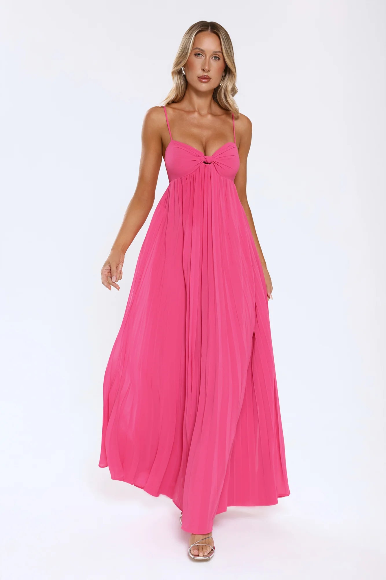 A Little Drama Strapless Maxi Dress Pink