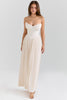 ivory georgette pleated maxi dress