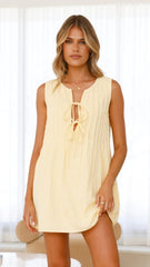 Casual V-neck Tie-strap Sleeveless Mini Dress