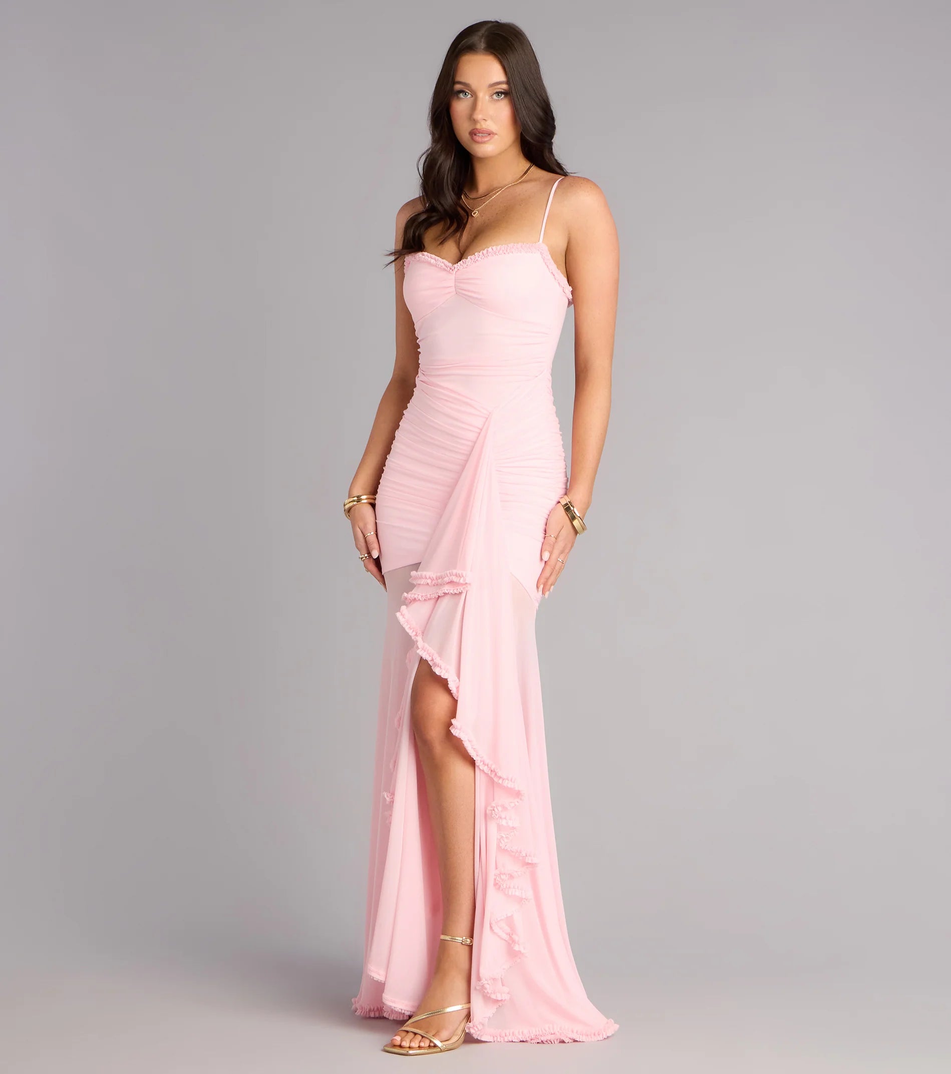 Sherrie Mesh Slit Mermaid Formal Dress