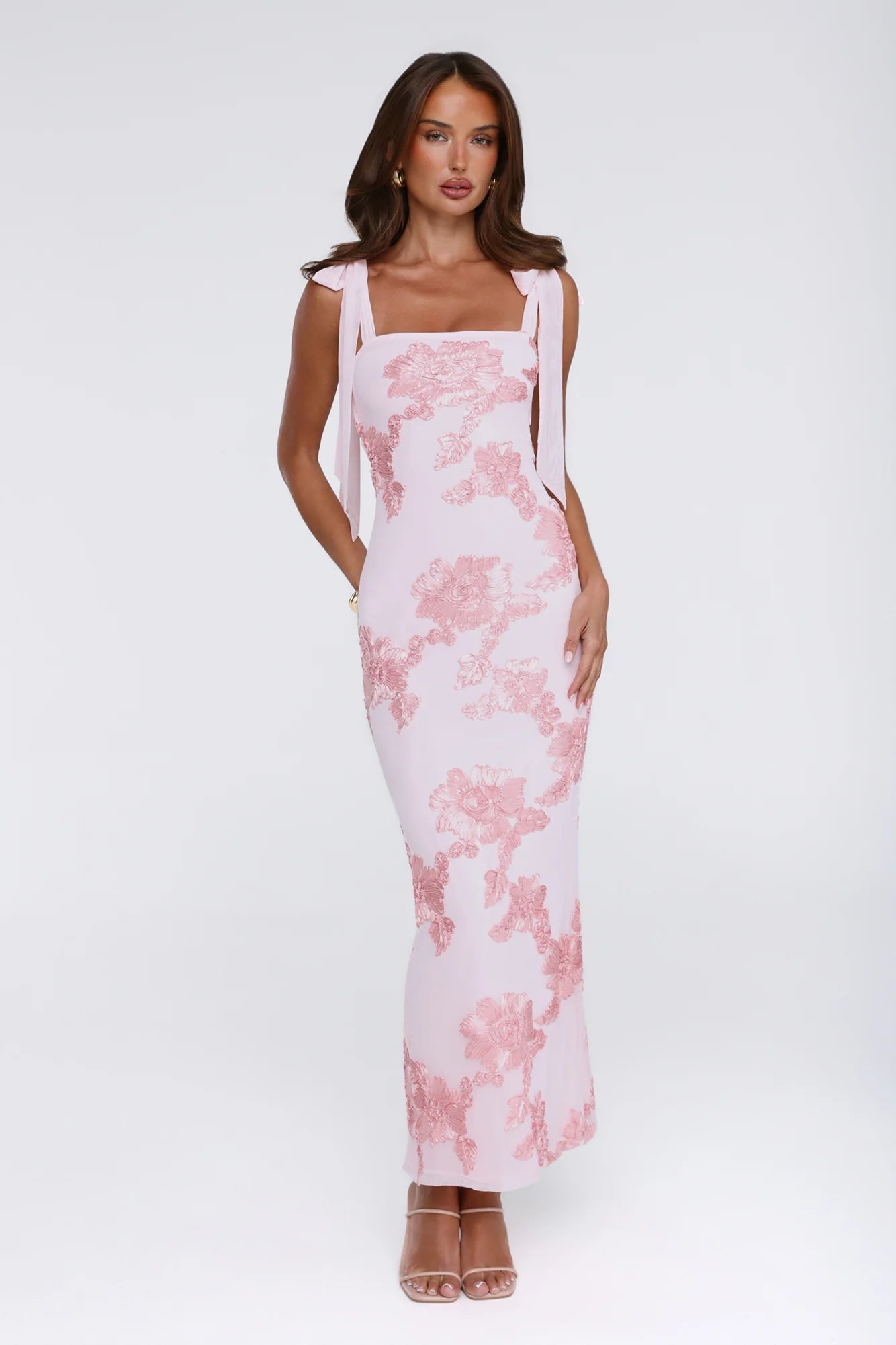 Dear Me From Me Mesh Maxi Dress Pink