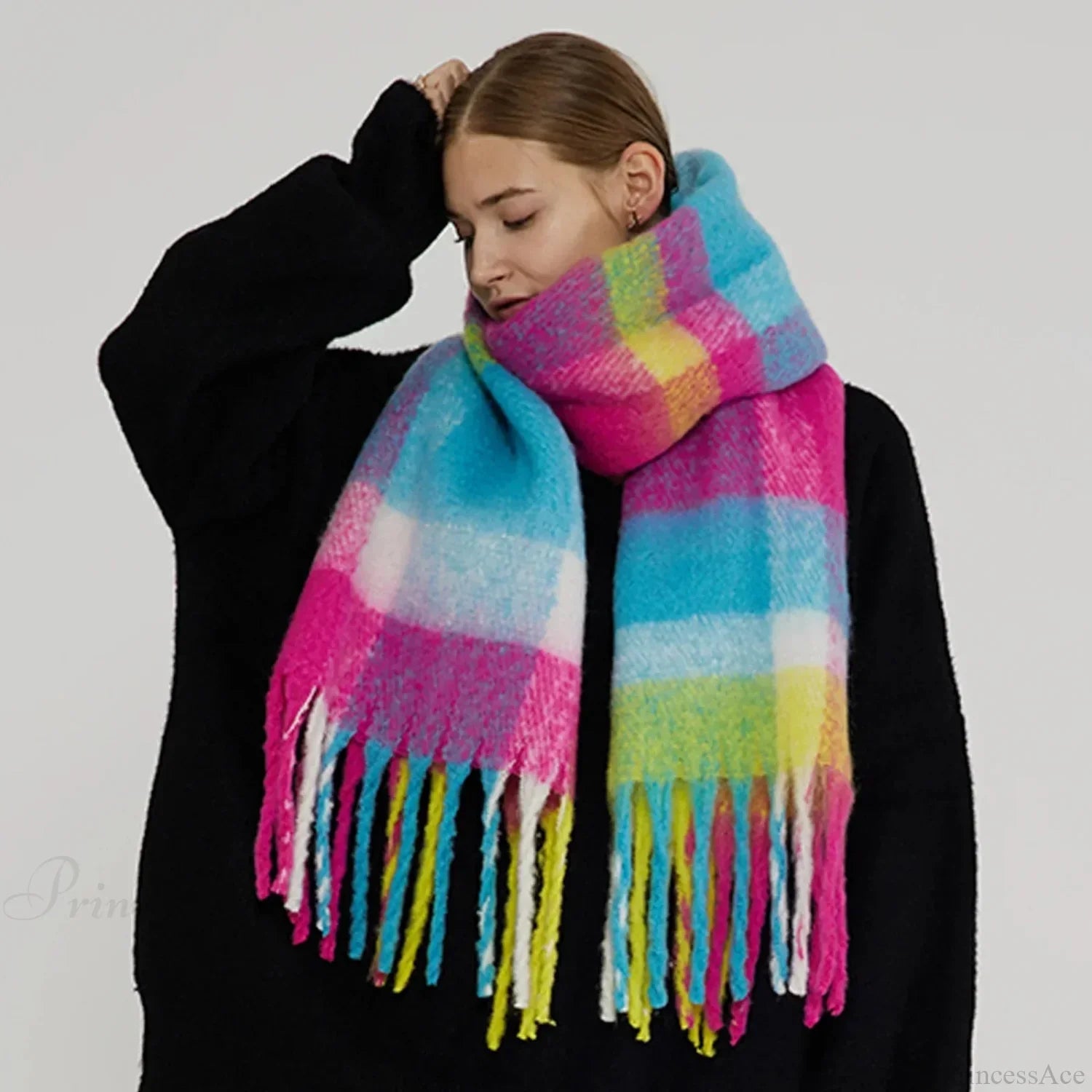 Minimalist Thickened Shawl Neck Scarf - Autumn Winter Imitation Cashmere
