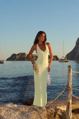 Sunlit Surf Knit Maxi Dress Yellow