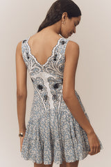 V-Neck Floral Drop Waist Dress