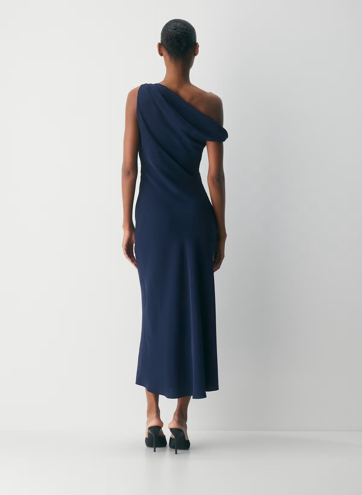 Klea Dress- Matte satin cowlneck maxi dress