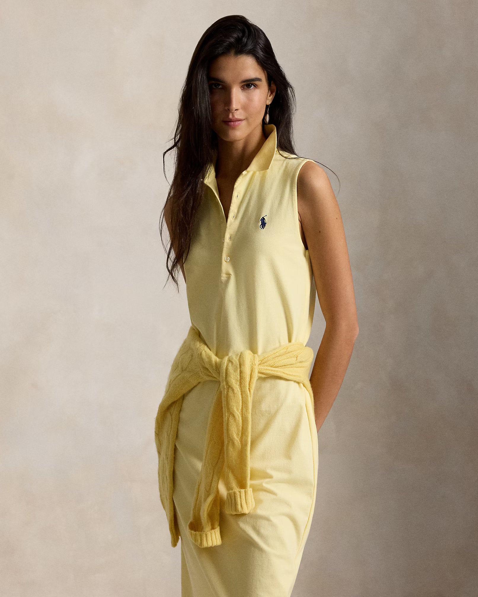 Stretch-Cotton Sleeveless Polo Dress