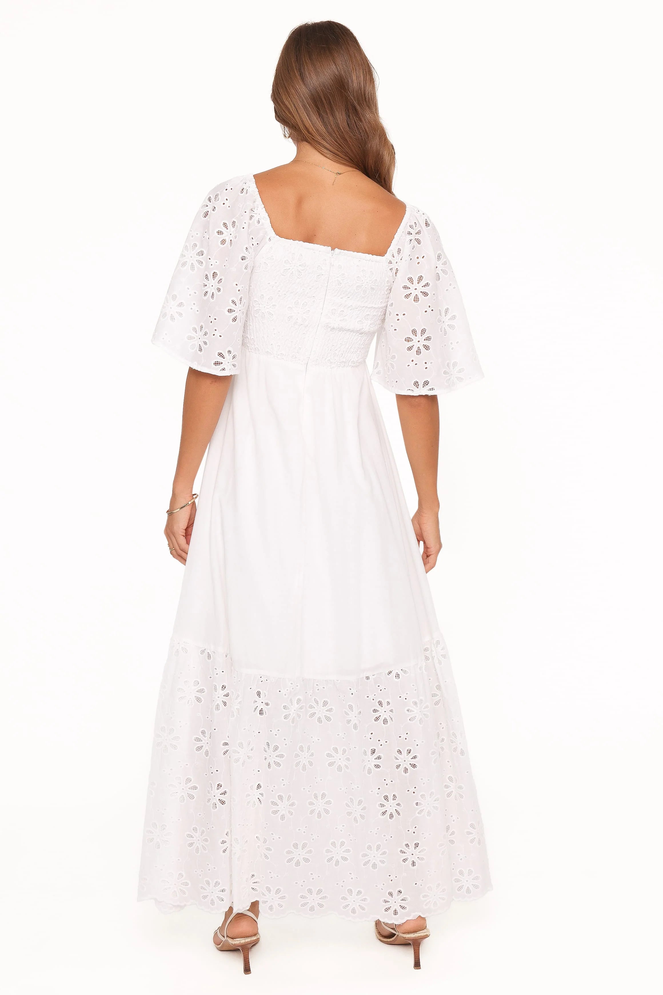 Xana Maxi Dress - White Broderie