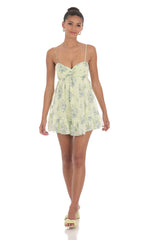 Floral Twist Front Baby Doll in Green