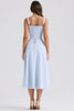 soft blue cotton bustier sundress