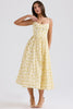 buttercup vintage floral print cotton corset sundress