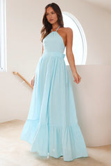 Ocean Charm Halter Maxi Dress Turquoise