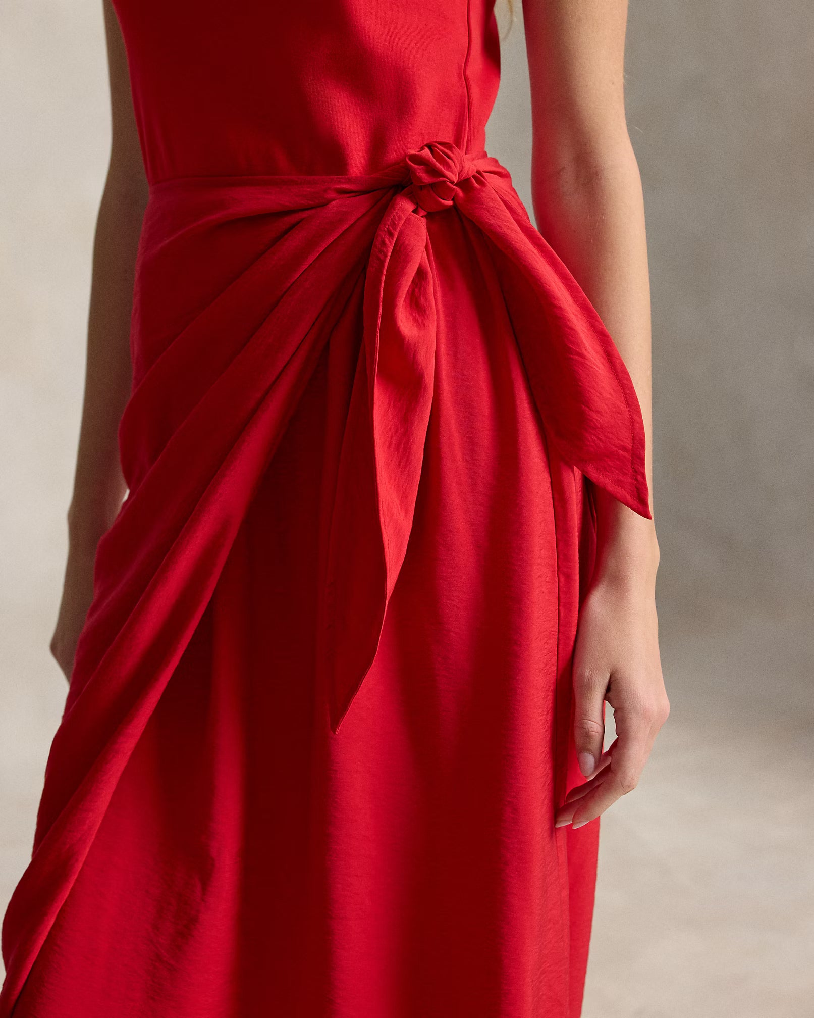 Faux-Wrap Tee Dress