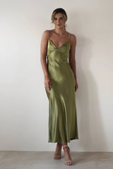 Satin Backless Cami Dress