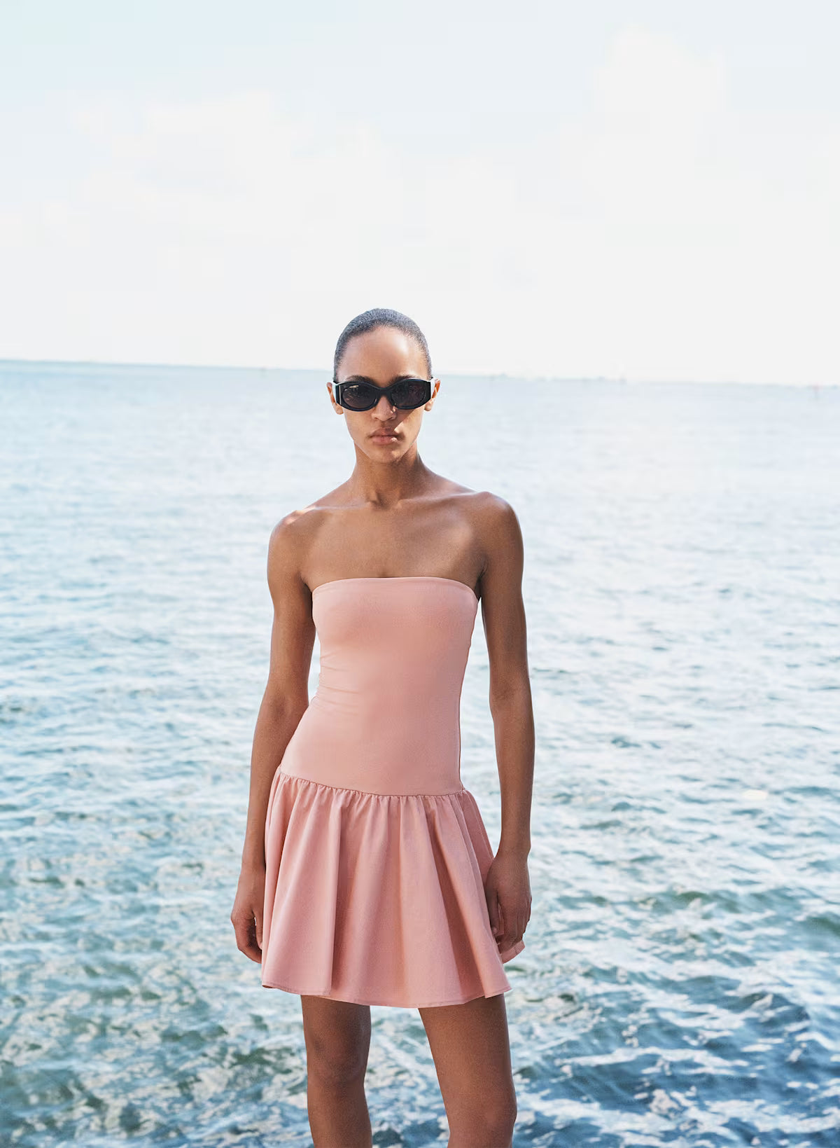 Contour & cotton poplin strapless dress