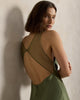 Sheer-Panel Satin Dress