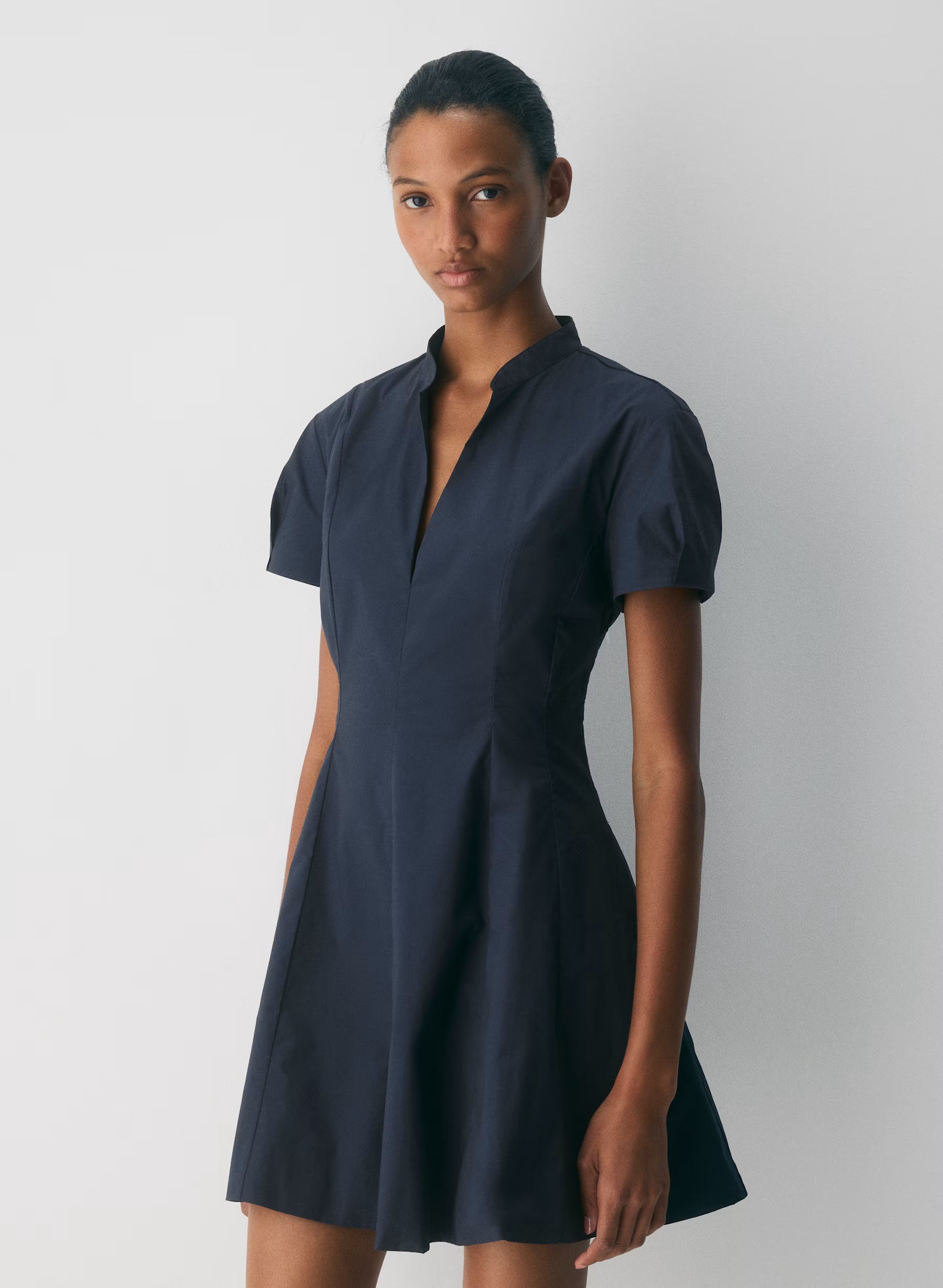 Cotton poplin mini dress