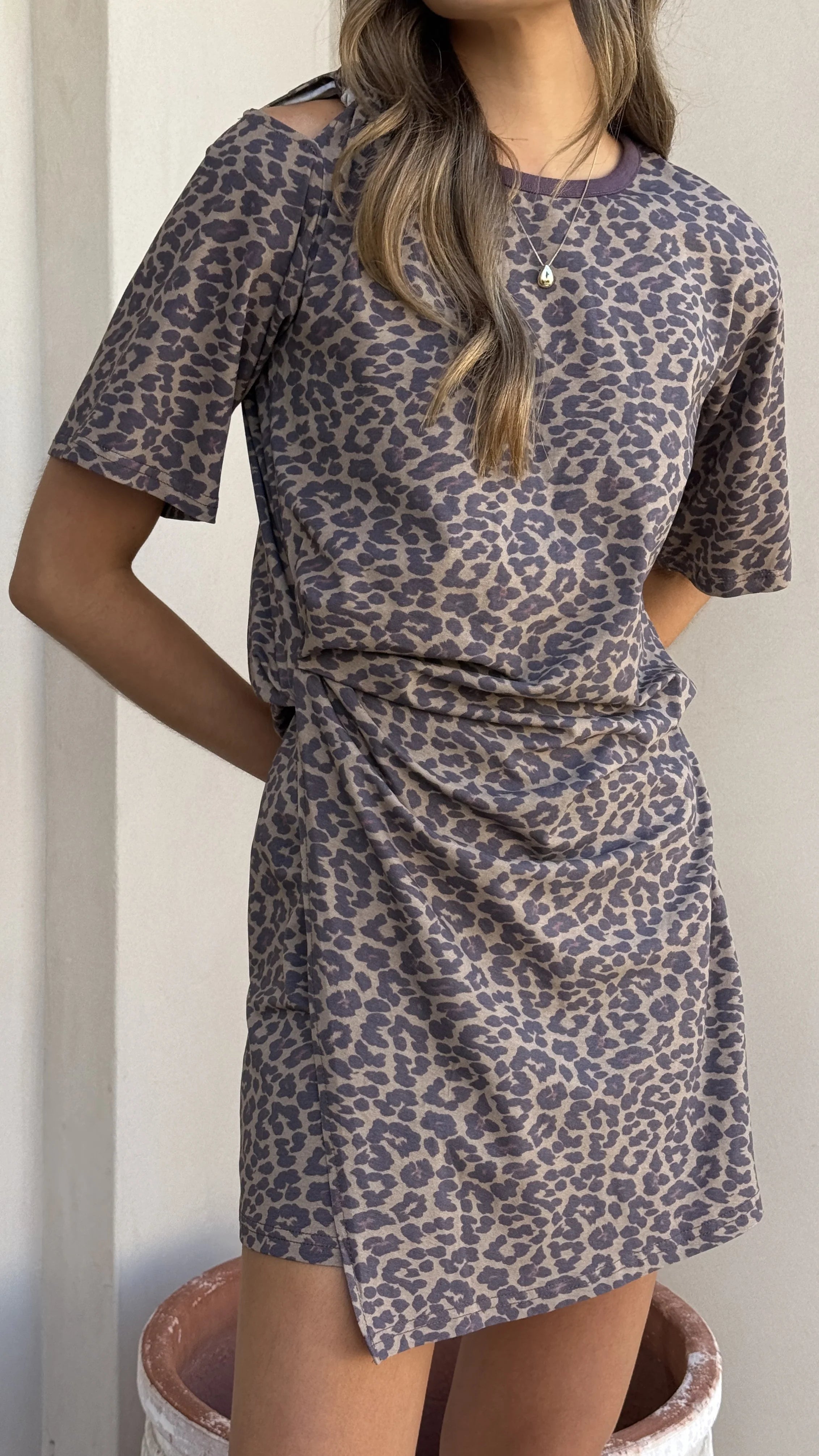 Ravina Mini Dress - Leopard Print