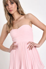 Seriously Sensational Light Pink Strapless Tiered Maxi Dress