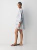 Striped linen mini kaftan dress