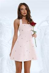 Sparkle Pop Halter Mini Dress Pink