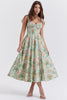 light jade print bustier sundress