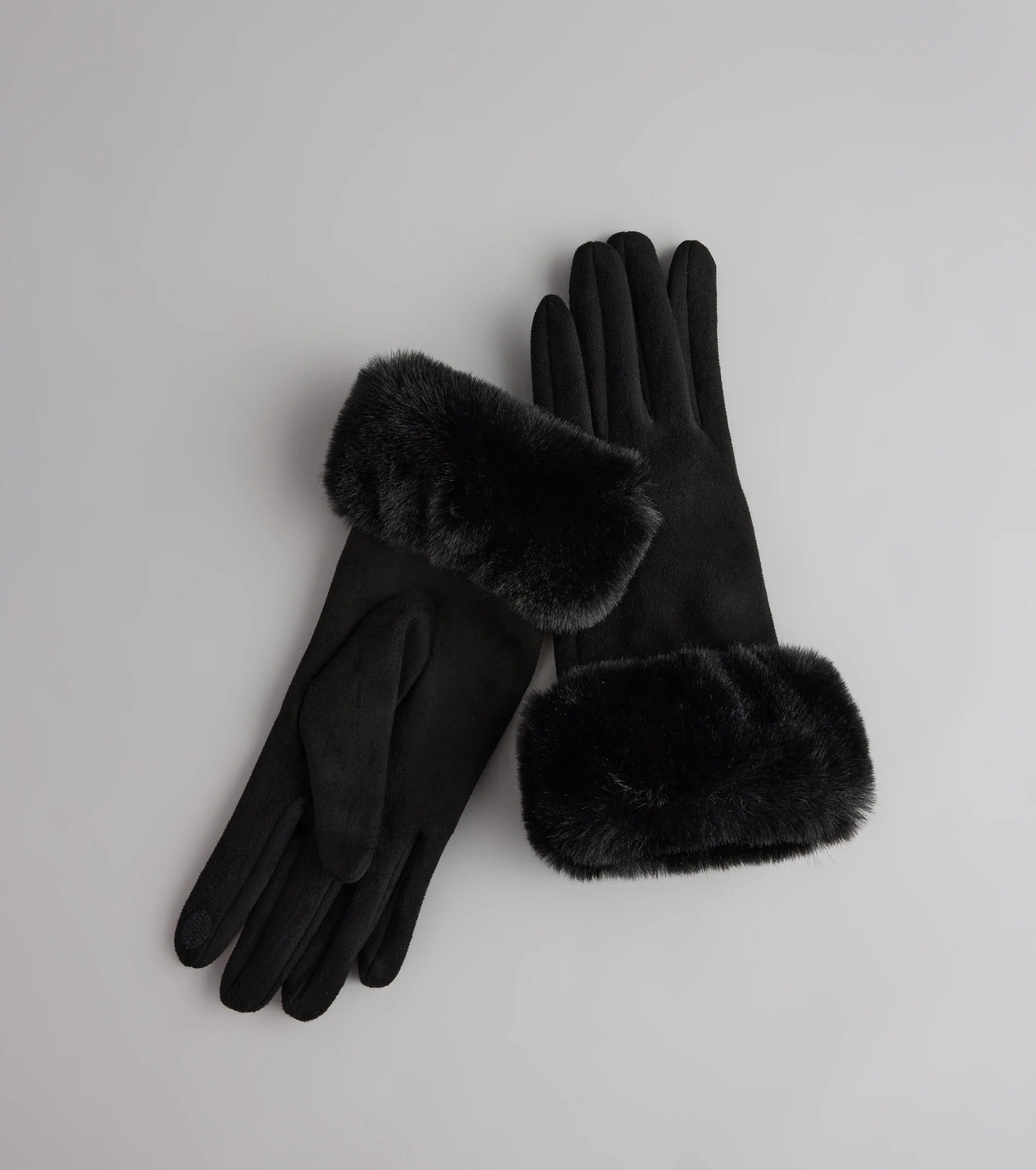 Cold Weather Luxe Faux Fur Trim Gloves